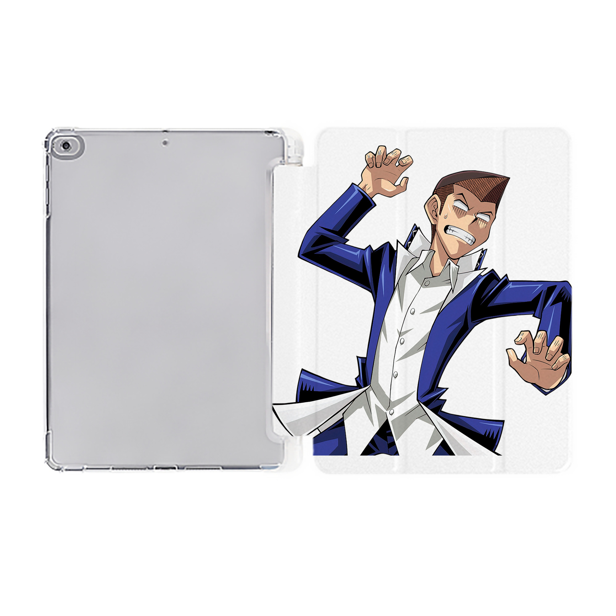 （画像用） 遊☆戯☆王 Yu-Gi-Oh! IPad ケース ペン収納付き 三つ折りスタンド PUレザー×シリコン 対応機種9.5/10.5/10.9インチ